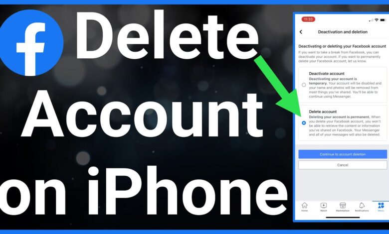 how to delete facebook account