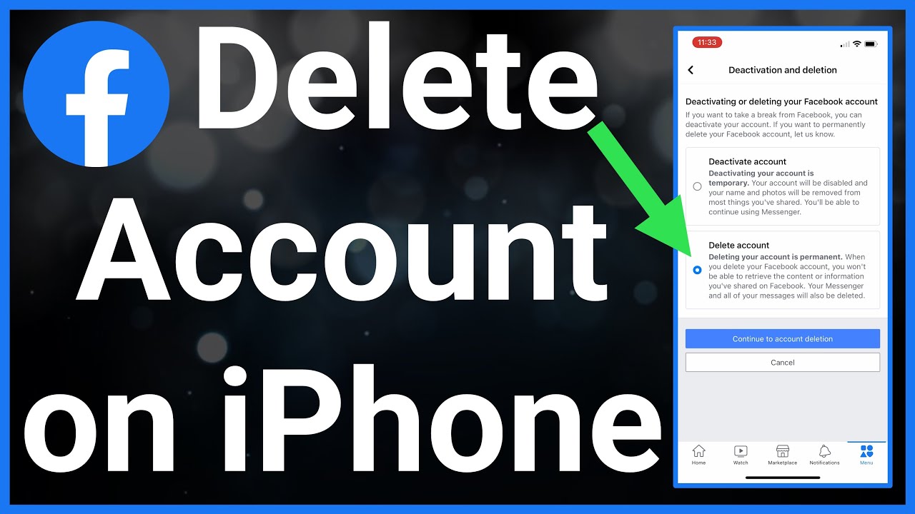 how to delete facebook account